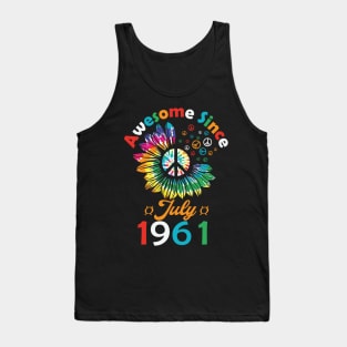 Funny Birthday Quote, Awesome Since July 1961, Retro Birthday Tank Top